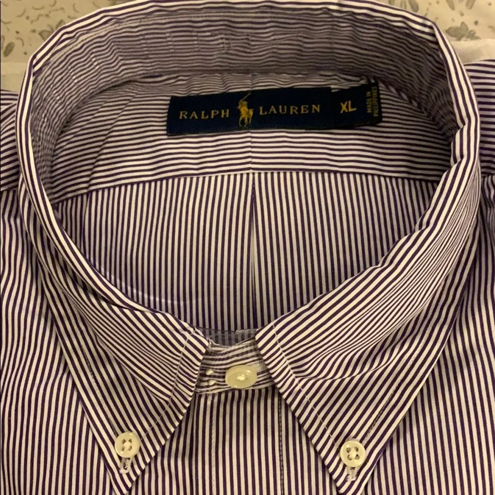 Polo Ralph Lauren LS Classic  purple striped shirt